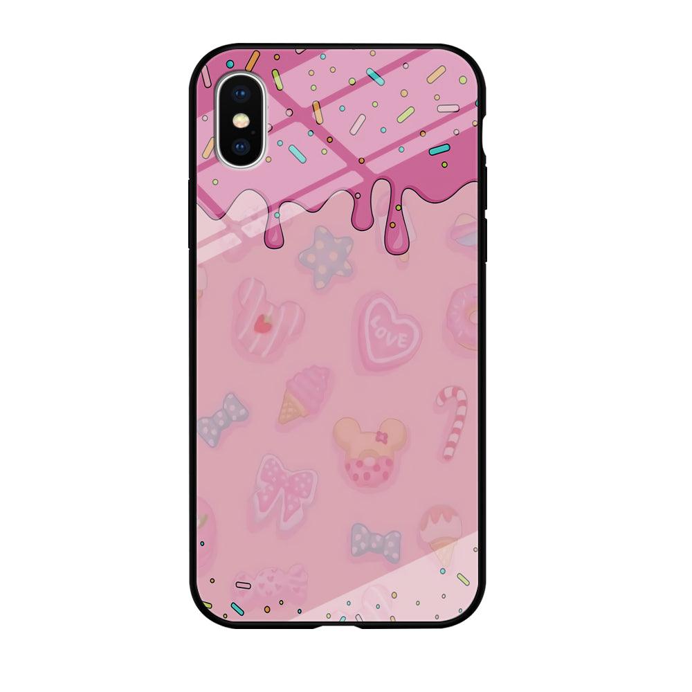 Girly Sweet Pink Cream iPhone X Case-Tempered Glass Case-Xtracase