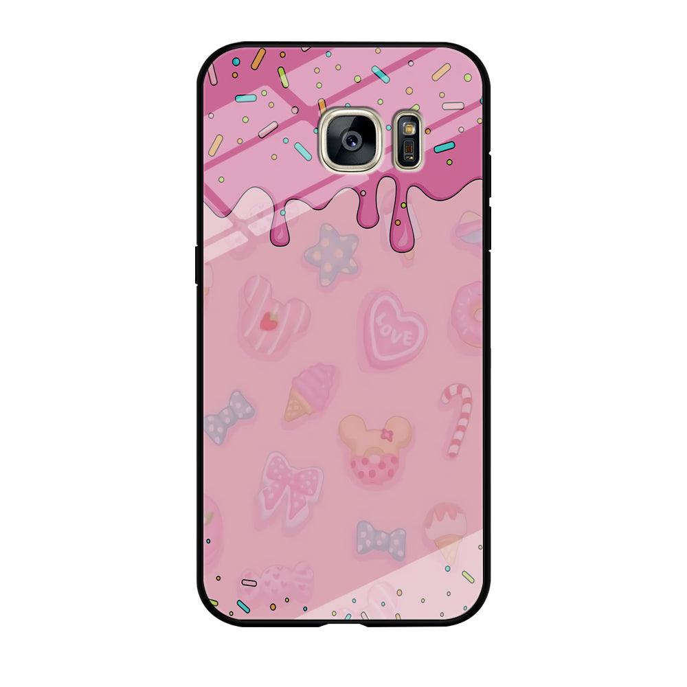 Girly Sweet Pink Cream Samsung Galaxy S7 Edge Case-Tempered Glass Case-Xtracase