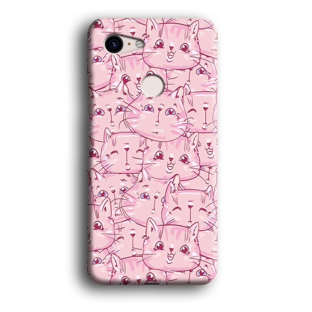 Girly Cute Face Cat Google Pixel 3 XL 3D Case-Xtracase