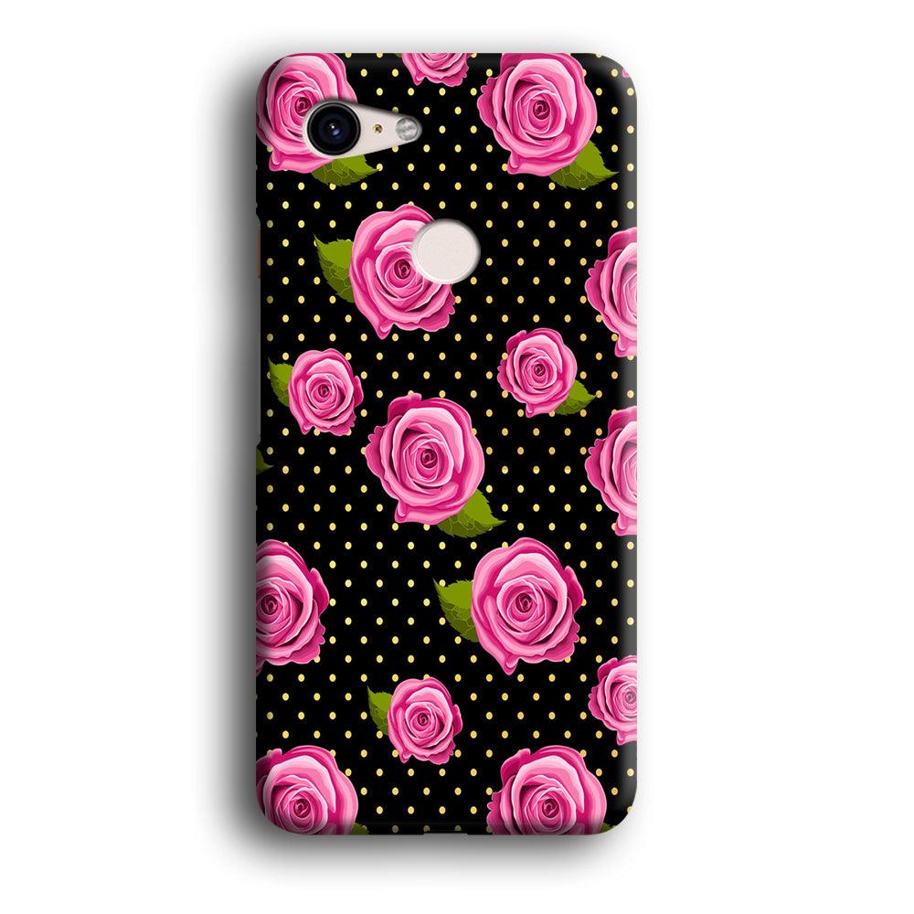 Girly Pink Rose Polka Google Pixel 3 XL 3D Case-Xtracase