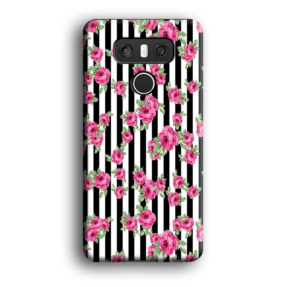Girly Pink Rose Strip LG G6 3D Case-Xtracase