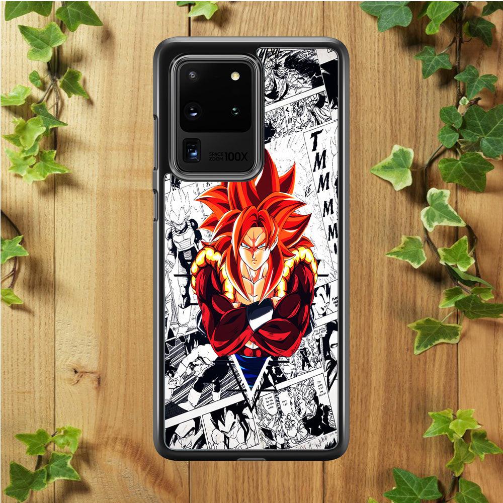 Gogeta Comic Background Samsung Galaxy S20 Ultra Case-Plastic / Full Wrap (3D Case)-Xtracase
