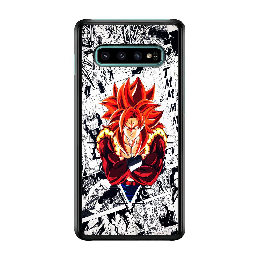 Gogeta Comic Background Samsung Galaxy S10 Case-Plastic / Full Wrap (3D Case)-Xtracase