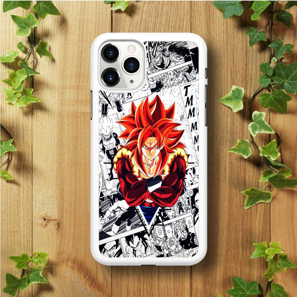 Gogeta Comic Background iPhone 11 Pro Case-Rubber / White (2D Case)-Xtracase