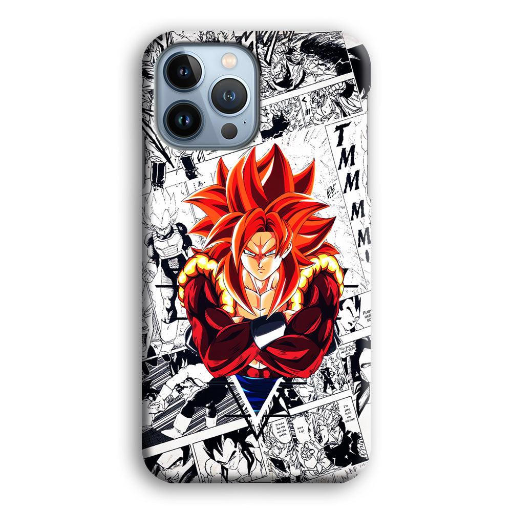 Gogeta Comic Background iPhone 13 Pro Case-Plastic / Full Wrap (3D Case)-Xtracase