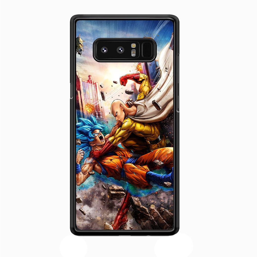 Goku VS Saitama Samsung Galaxy Note 8 Case-Rubber / Black (2D Case)-Xtracase