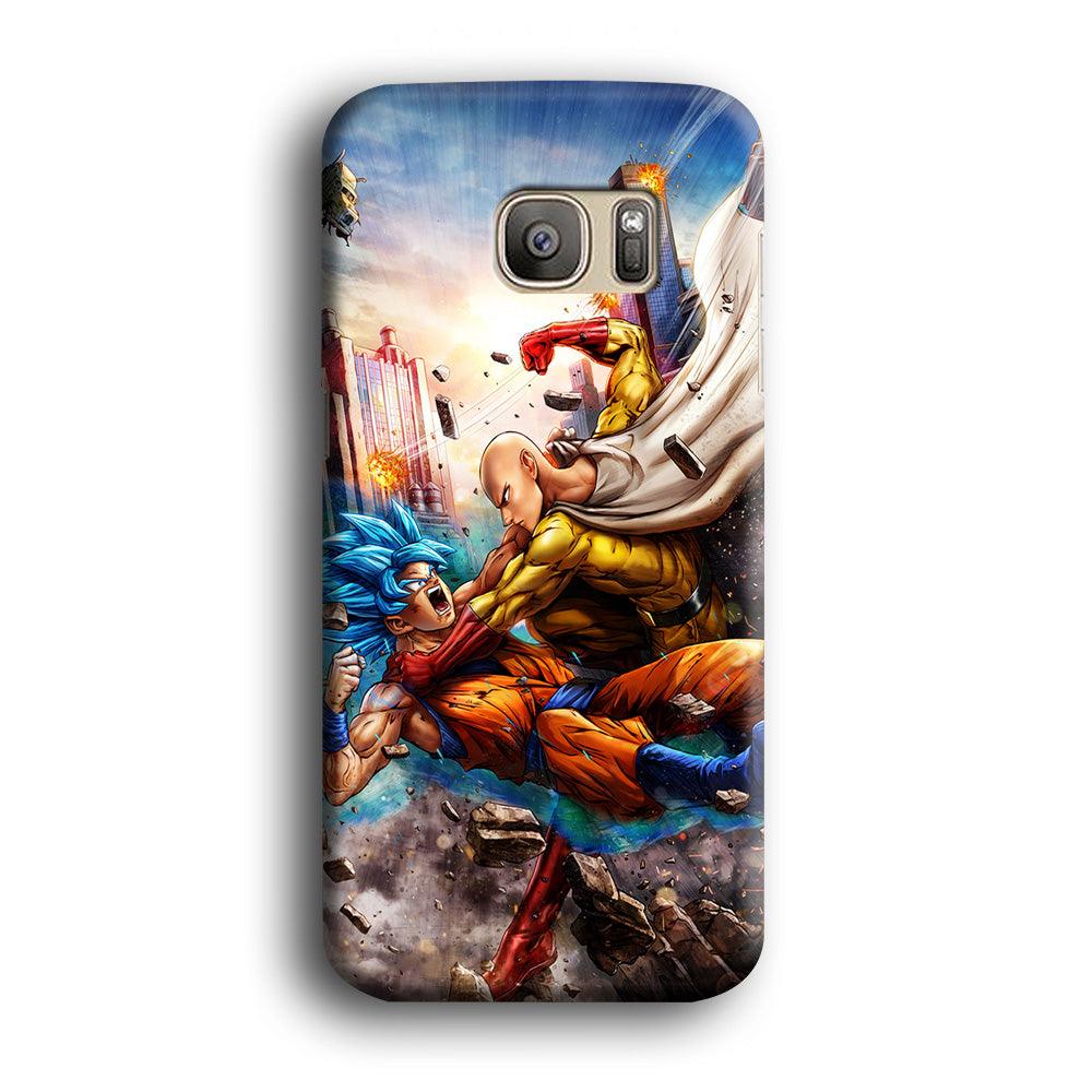 Goku VS Saitama Samsung Galaxy S7 Edge Case-Plastic / Full Wrap (3D Case)-Xtracase