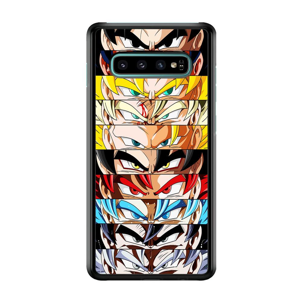 Goku's Eyes Group Dragon Ball Samsung Galaxy S10 Plus Case-Rubber / White (2D Case)-Xtracase