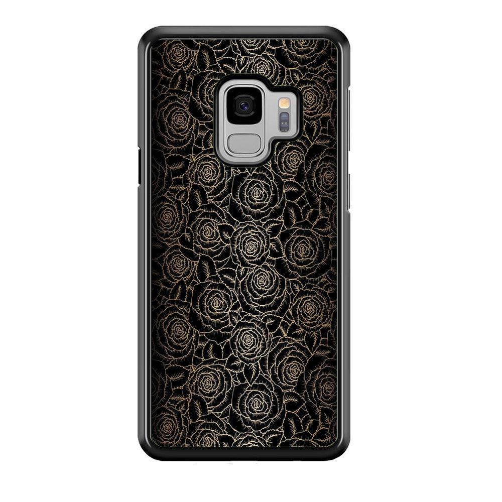 Gold Rose in The Dark Samsung Galaxy S9 Case-Plastic / Full Wrap (3D Case)-Xtracase