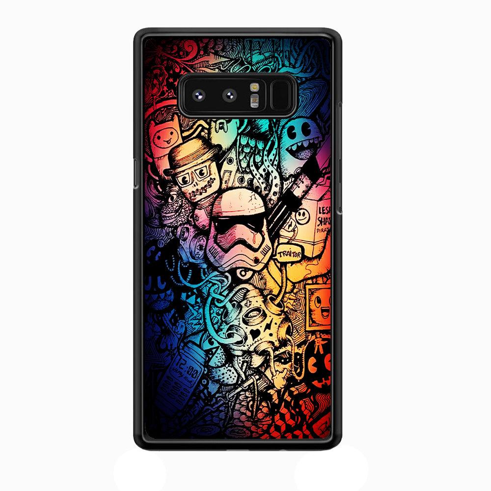 Graffiti Art Stormtrooper Samsung Galaxy Note 8 Case-Rubber / Black (2D Case)-Xtracase