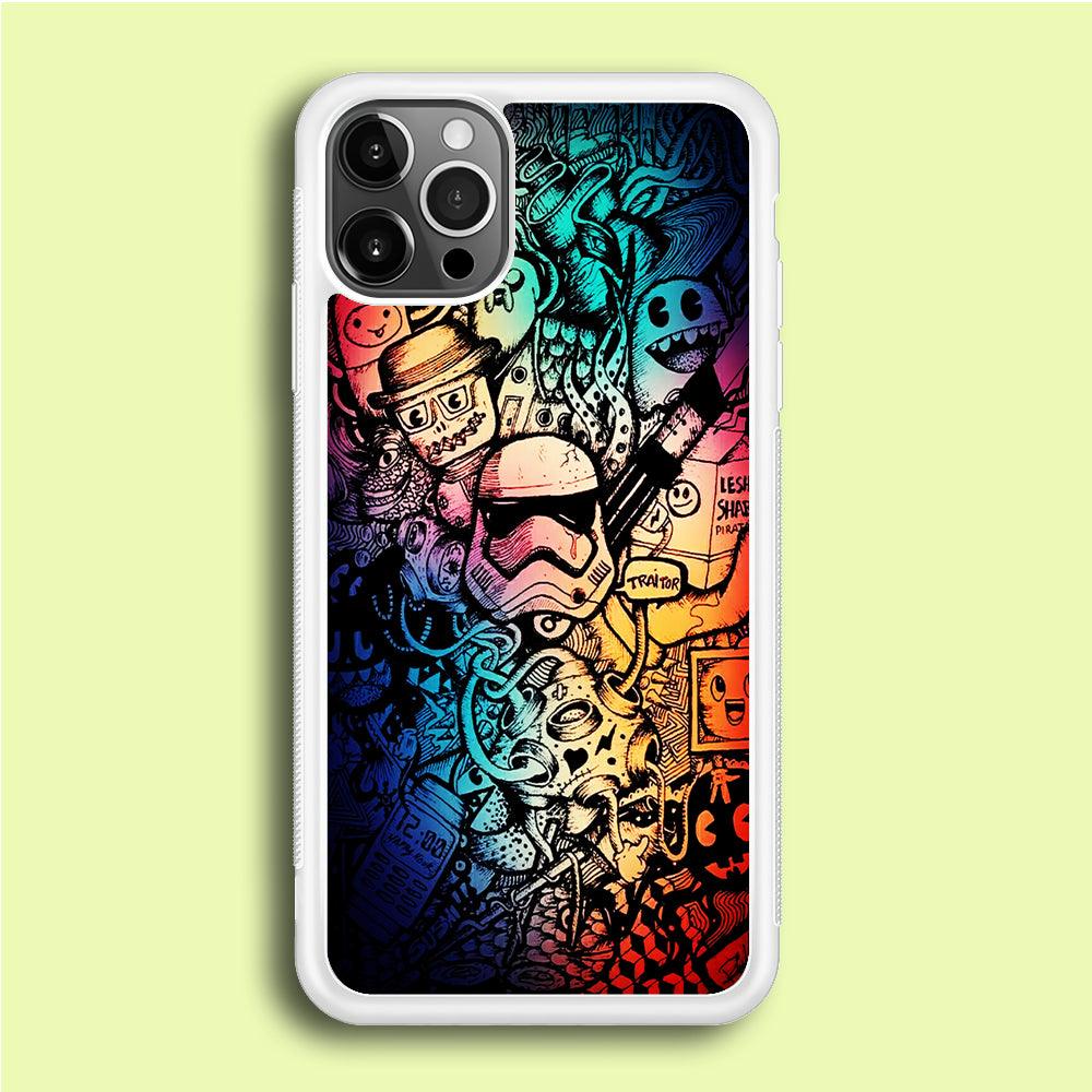 Graffiti Art Stormtrooper iPhone 12 Pro Case-Rubber / White (2D Case)-Xtracase