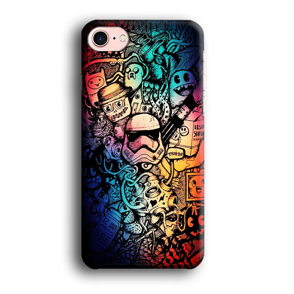 Graffiti Art Stormtrooper iPhone 8 Case-Plastic / Full Wrap (3D Case)-Xtracase