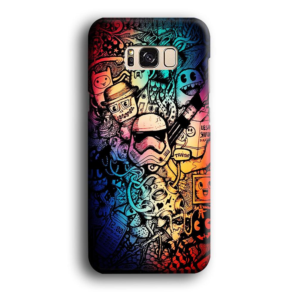 Graffiti Art Stormtrooper Samsung Galaxy S8 Case-Plastic / Full Wrap (3D Case)-Xtracase