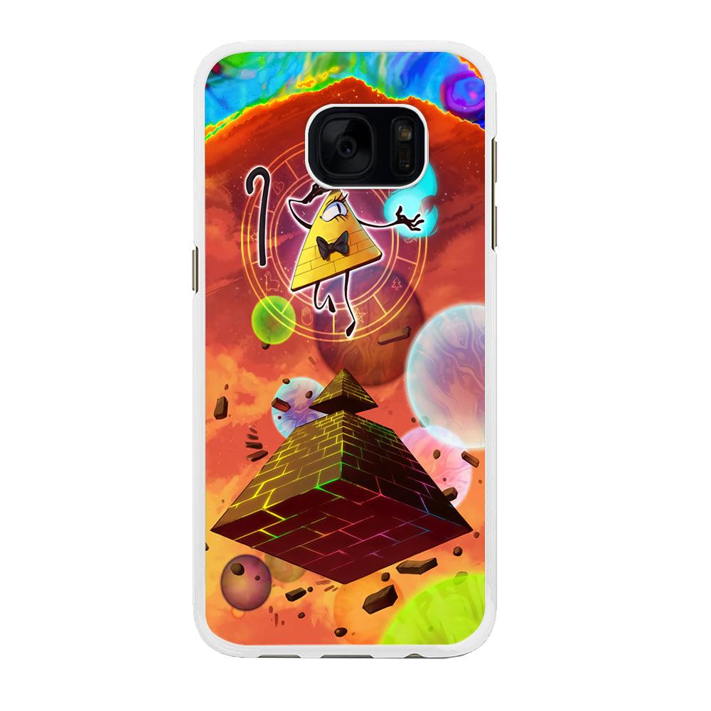 Gravity Falls Bill Cipher Art Samsung Galaxy S7 Edge Case-Rubber / White (2D Case)-Xtracase