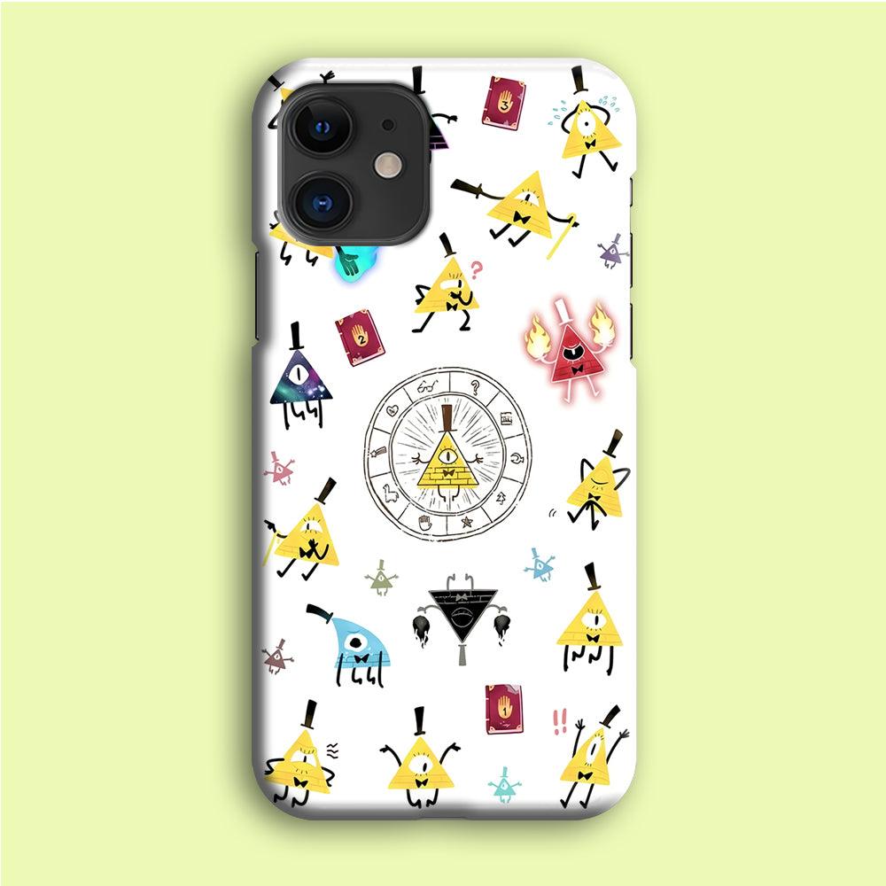 Gravity Falls Bill Cipher Doodle iPhone 12 Mini Case-Plastic / Full Wrap (3D Case)-Xtracase