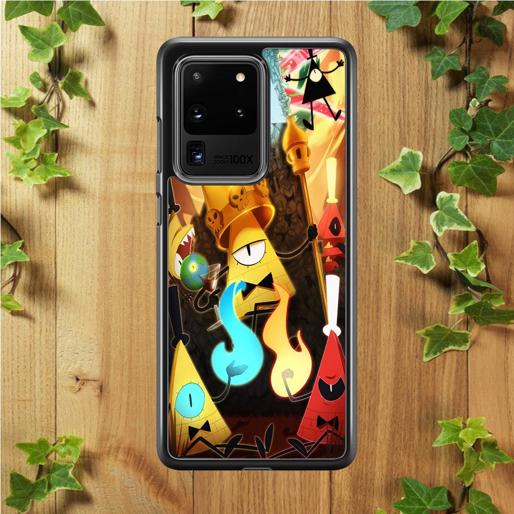Gravity Falls Bill Cipher King Samsung Galaxy S20 Ultra Case-Rubber / Black (2D Case)-Xtracase