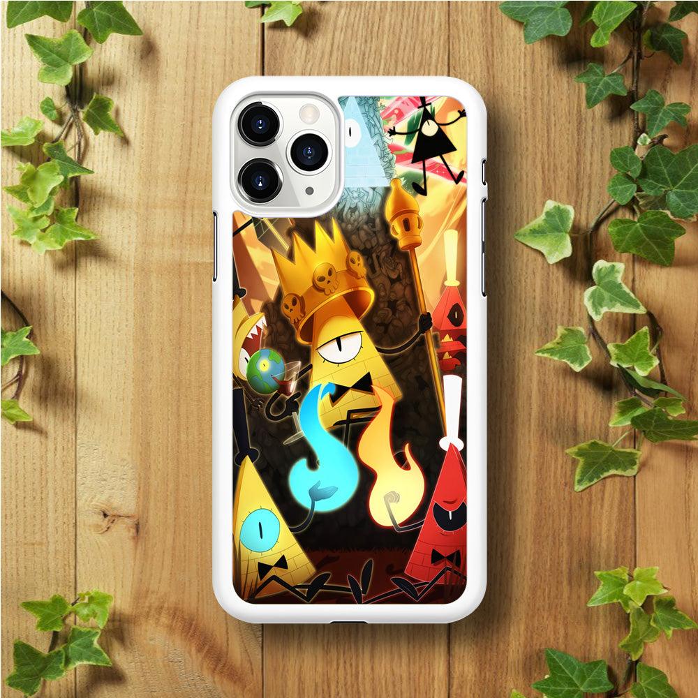 Gravity Falls Bill Cipher King iPhone 11 Pro Case-Rubber / White (2D Case)-Xtracase