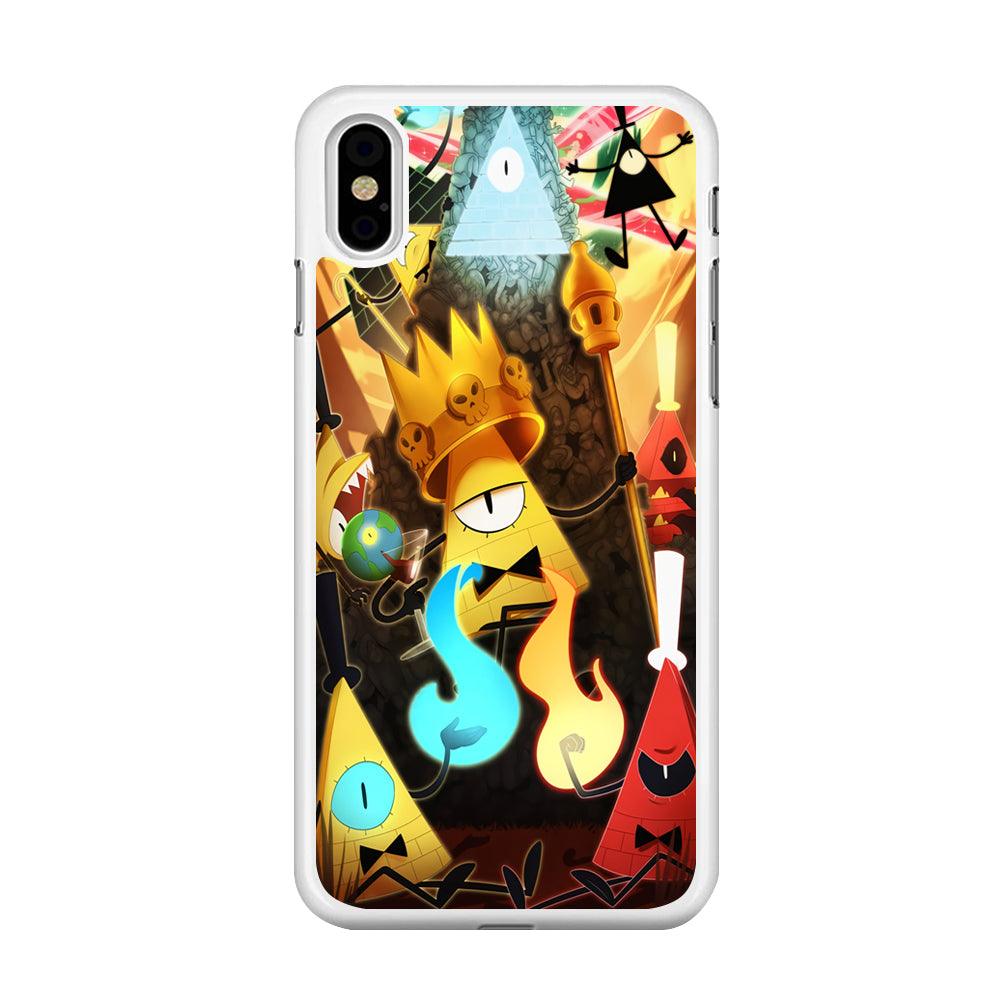 Gravity Falls Bill Cipher King iPhone X Case-Rubber / White (2D Case)-Xtracase