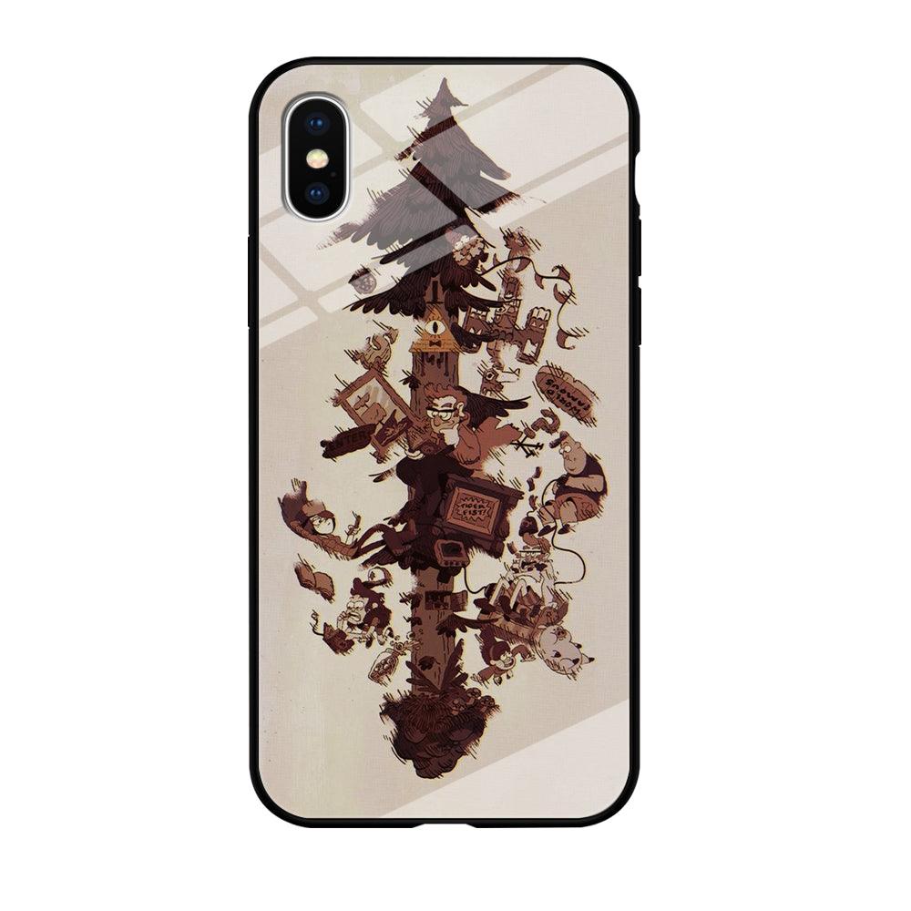 Gravity Falls Family iPhone Xs Case-Tempered Glass Case-Xtracase
