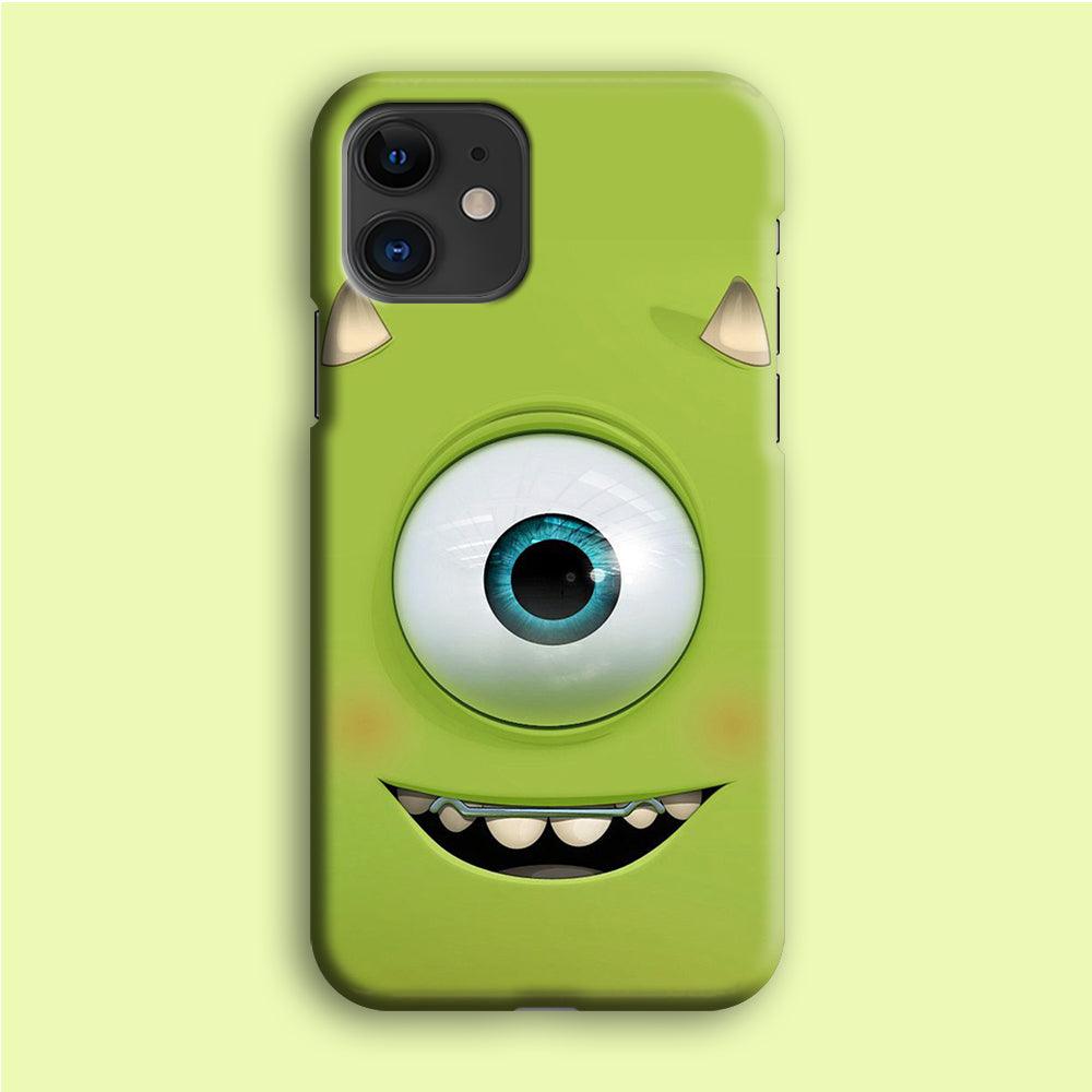Green Face Monster iPhone 12 Case-Plastic / Full Wrap (3D Case)-Xtracase