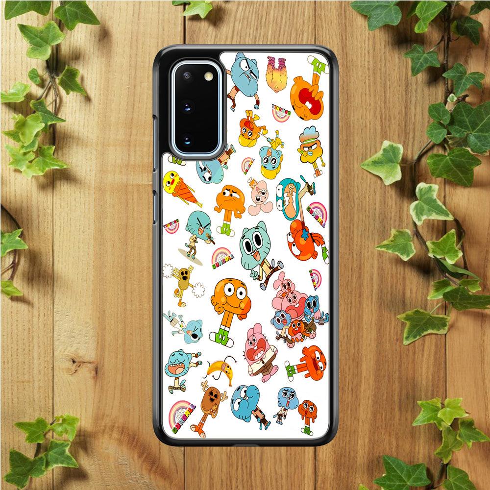 Gumball Doodle Samsung Galaxy S20 Case-Rubber / Black (2D Case)-Xtracase