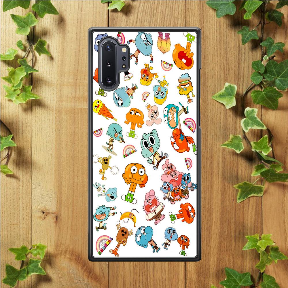 Gumball Doodle Samsung Galaxy Note 10 Plus Case-Rubber / White (2D Case)-Xtracase