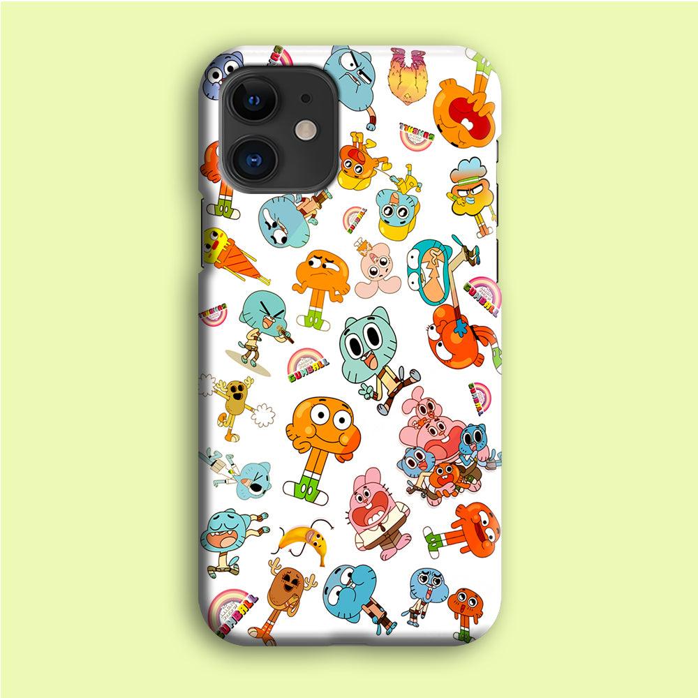 Gumball Doodle iPhone 12 Mini Case-Plastic / Full Wrap (3D Case)-Xtracase