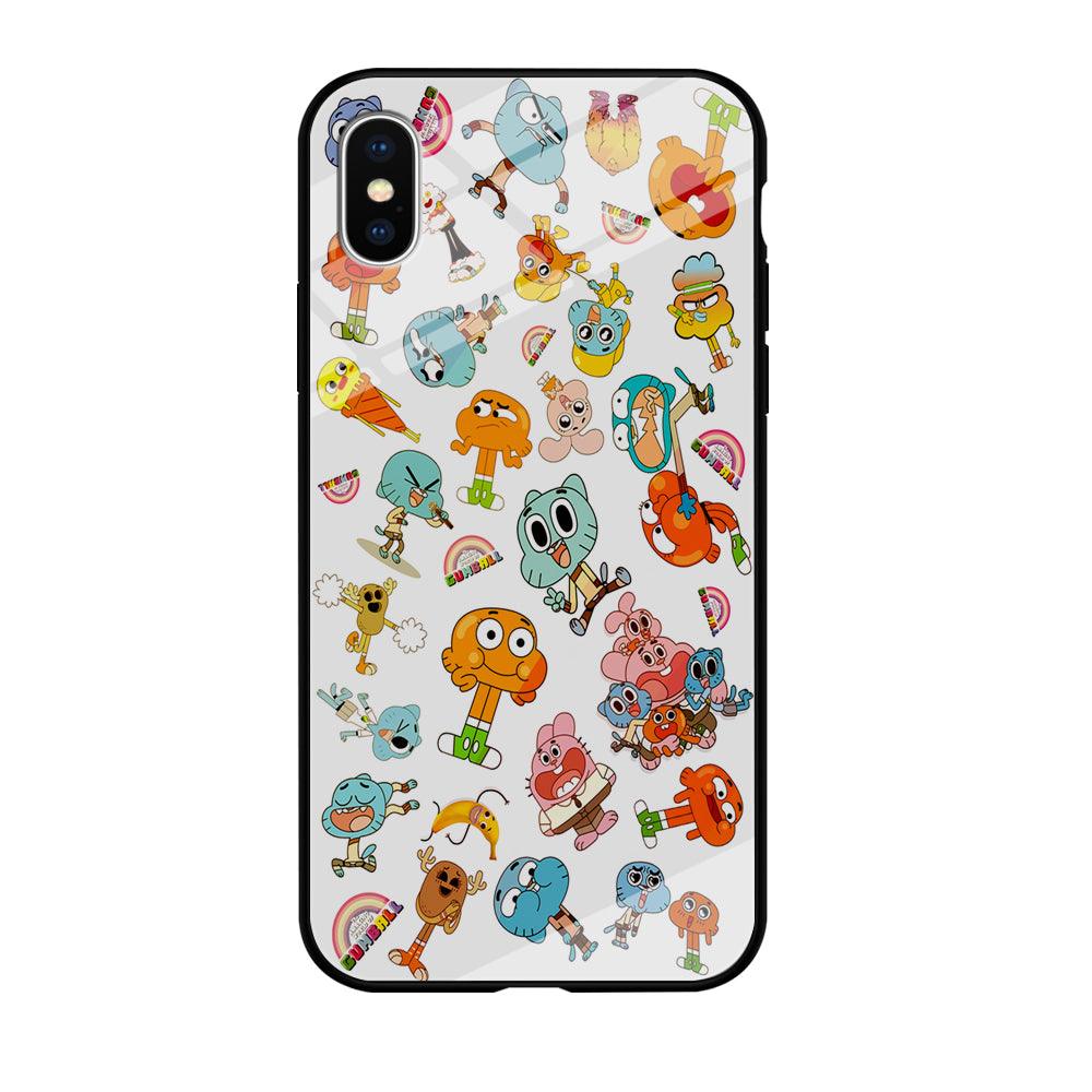 Gumball Doodle iPhone Xs Case-Tempered Glass Case-Xtracase