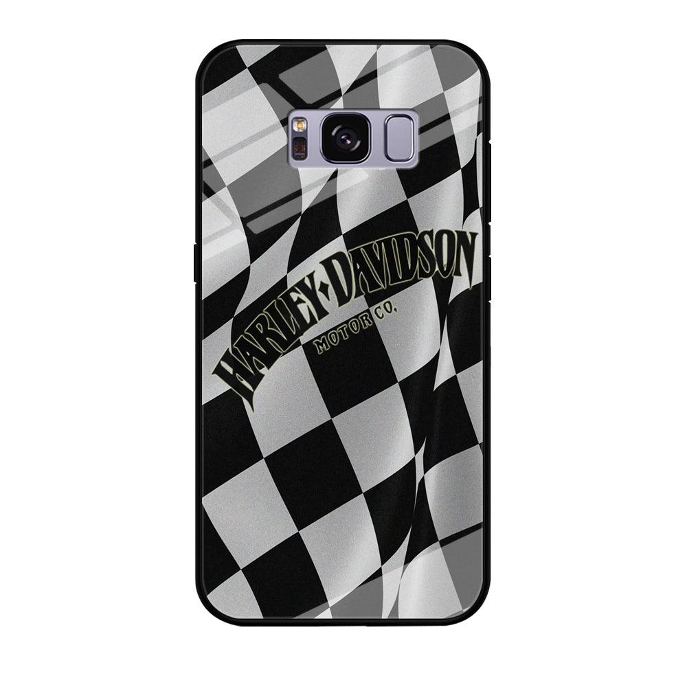 Harley Davidson Black White Flag Samsung Galaxy S8 Case-Tempered Glass Case-Xtracase