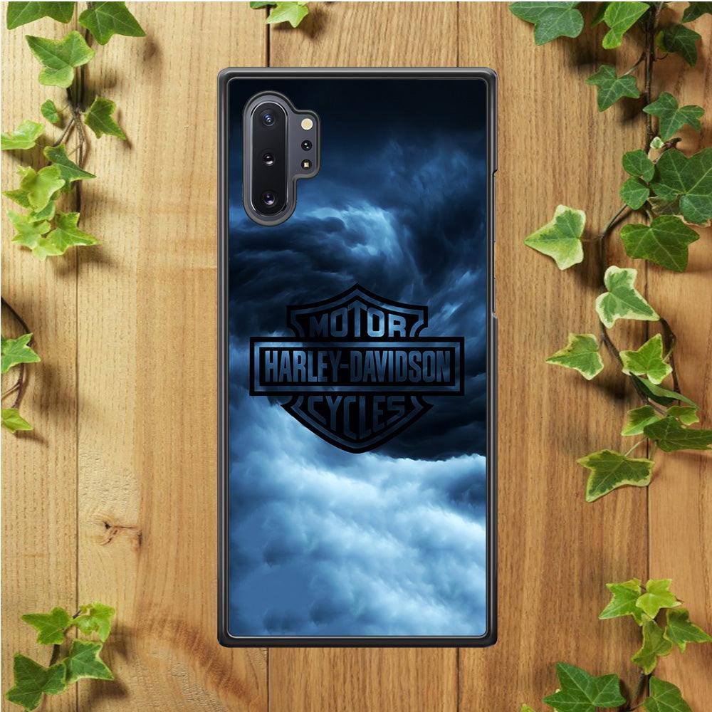 Harley Davidson Cloud Samsung Galaxy Note 10 Plus Case-Rubber / Black (2D Case)-Xtracase