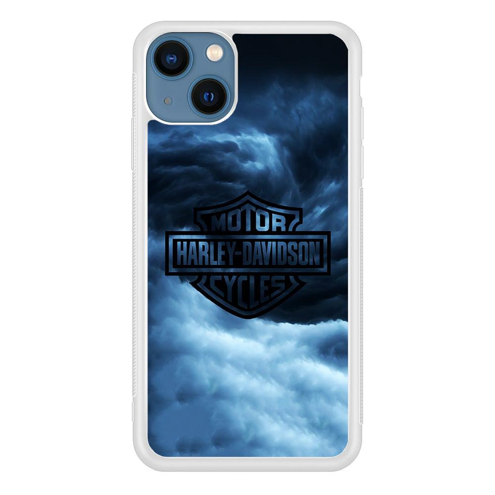 Harley Davidson Cloud iPhone 13 Case-Rubber / White (2D Case)-Xtracase