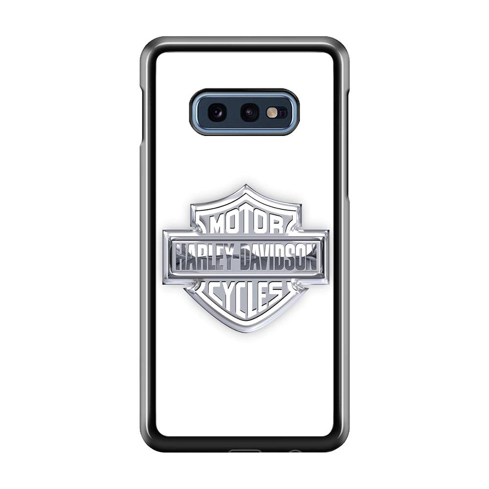 Harley Davidson Logo Silver Samsung Galaxy S10E Case-Plastic / Full Wrap (3D Case)-Xtracase