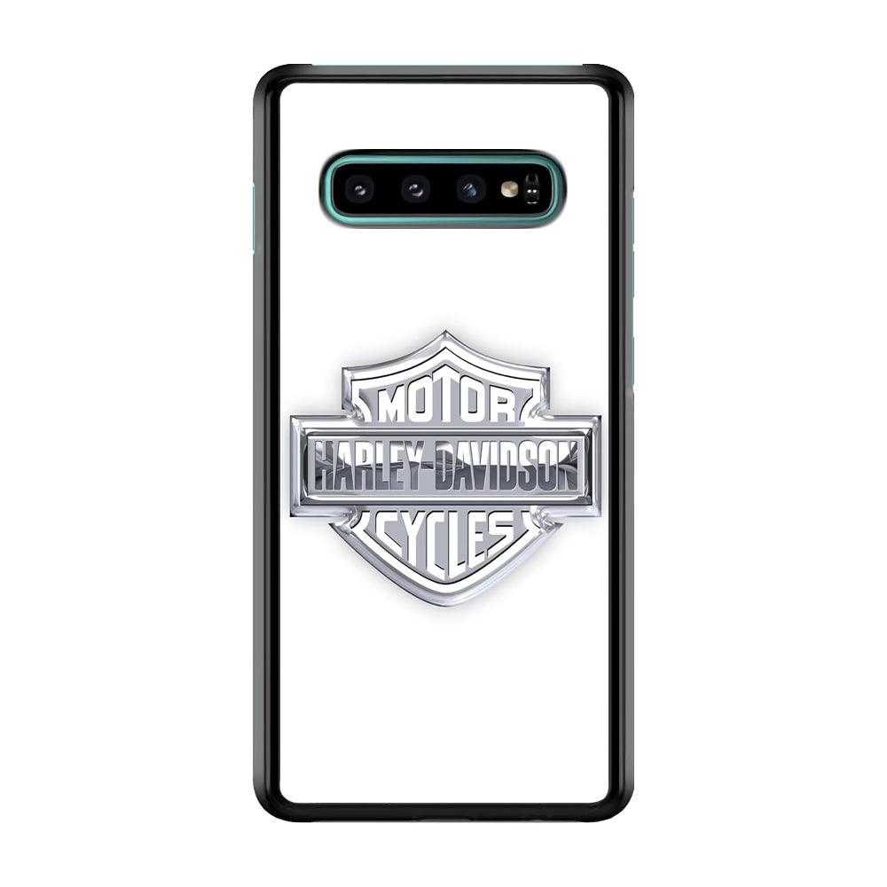 Harley Davidson Logo Silver Samsung Galaxy S10 Plus Case-Plastic / Full Wrap (3D Case)-Xtracase