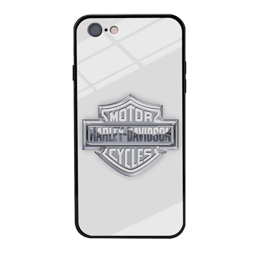 Harley Davidson Logo Silver iPhone 6 | 6s Case-Tempered Glass Case-Xtracase