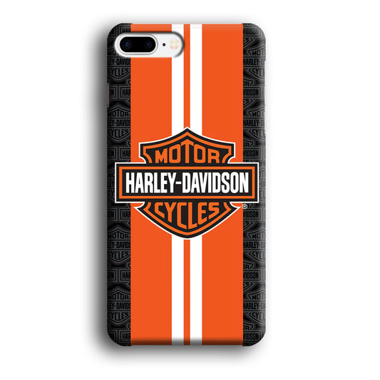 Harley Davidson White Striped Orange iPhone 8 Plus Case