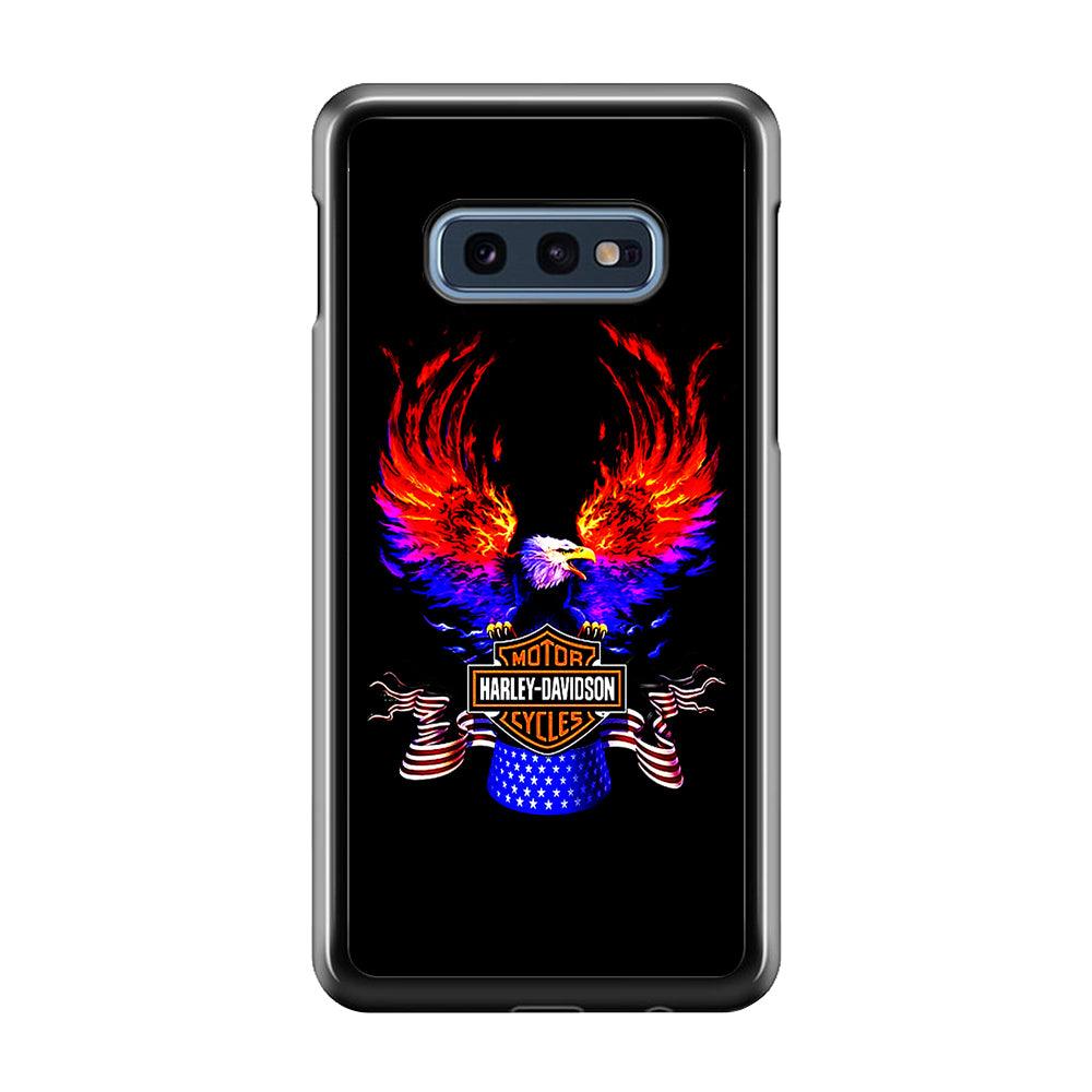 Harley Eagle Fire Samsung Galaxy S10E Case-Rubber / White (2D Case)-Xtracase