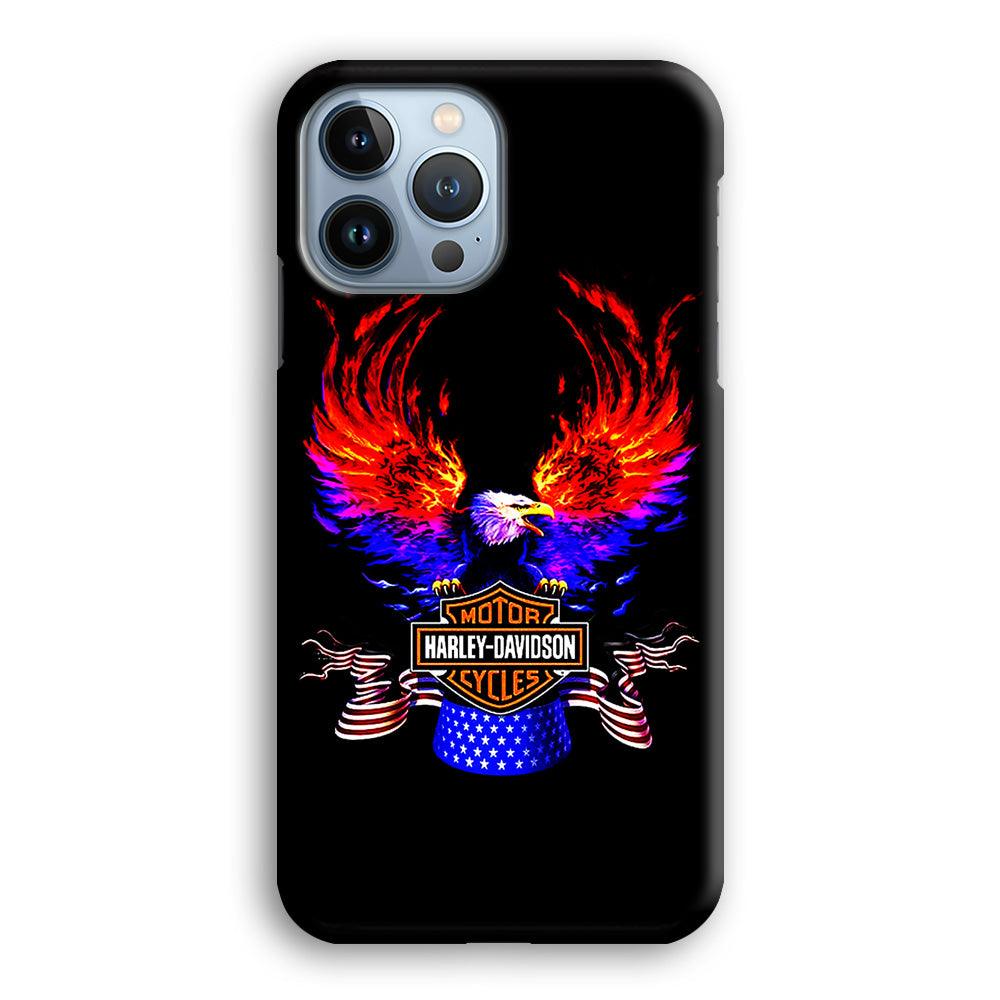 Harley Eagle Fire iPhone 13 Pro Max Case-Plastic / Full Wrap (3D Case)-Xtracase