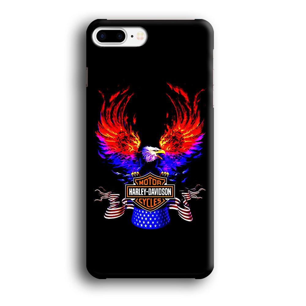 Harley Eagle Fire iPhone 8 Plus Case-Plastic / Full Wrap (3D Case)-Xtracase
