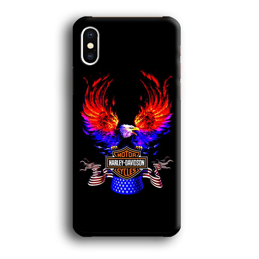 Harley Eagle Fire iPhone X Case-Plastic / Full Wrap (3D Case)-Xtracase