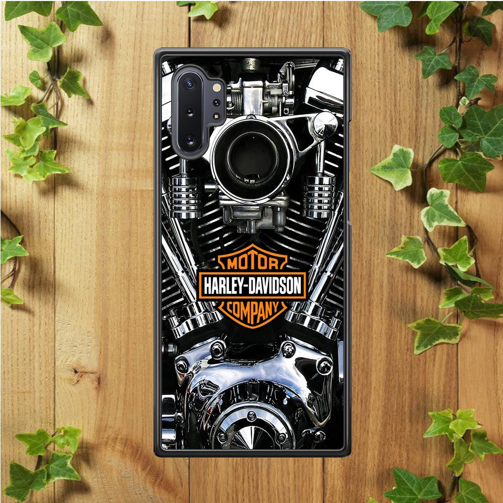 Harley Engine Motif Samsung Galaxy Note 10 Plus Case-Rubber / White (2D Case)-Xtracase