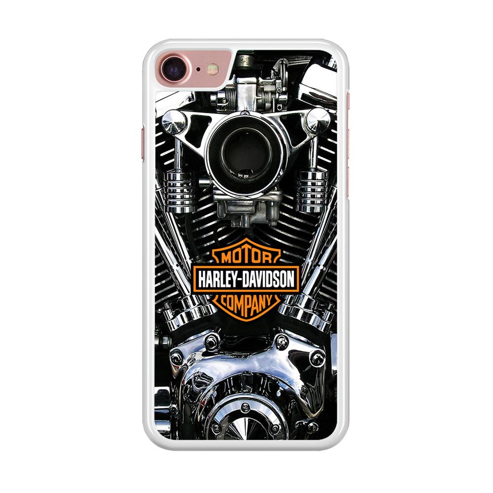 Harley Engine Motif iPhone SE 2020 Case-Rubber / White (2D Case)-Xtracase