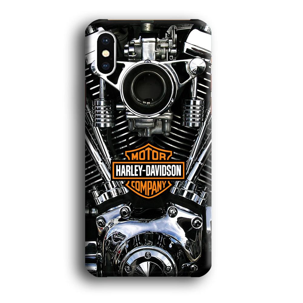 Harley Engine Motif iPhone Xs Max Case-Plastic / Full Wrap (3D Case)-Xtracase