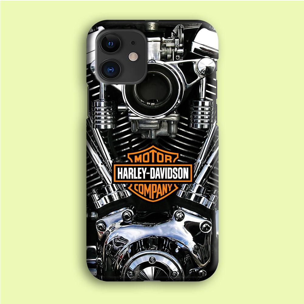 Harley Engine Motif iPhone 12 Case-Plastic / Full Wrap (3D Case)-Xtracase