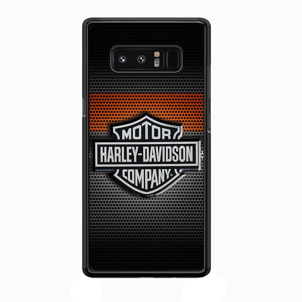 Harley Silver Motif Samsung Galaxy Note 8 Case-Rubber / White (2D Case)-Xtracase