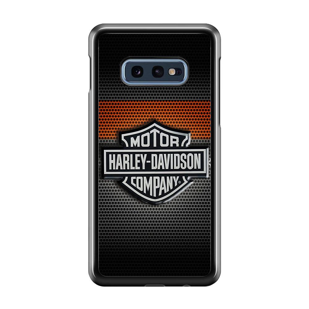Harley Silver Motif Samsung Galaxy S10E Case-Rubber / White (2D Case)-Xtracase