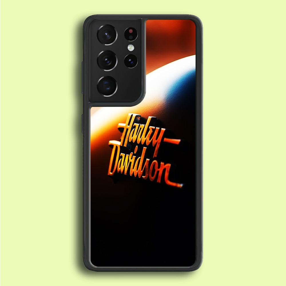 Harley Sunset Motif Samsung Galaxy S21 Ultra Case-Rubber / White (2D Case)-Xtracase