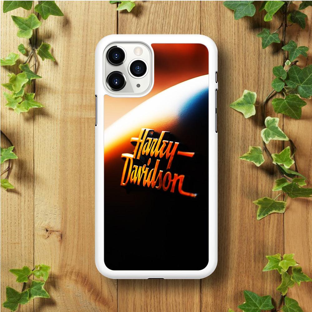 Harley Sunset Motif iPhone 11 Pro Max Case-Rubber / White (2D Case)-Xtracase