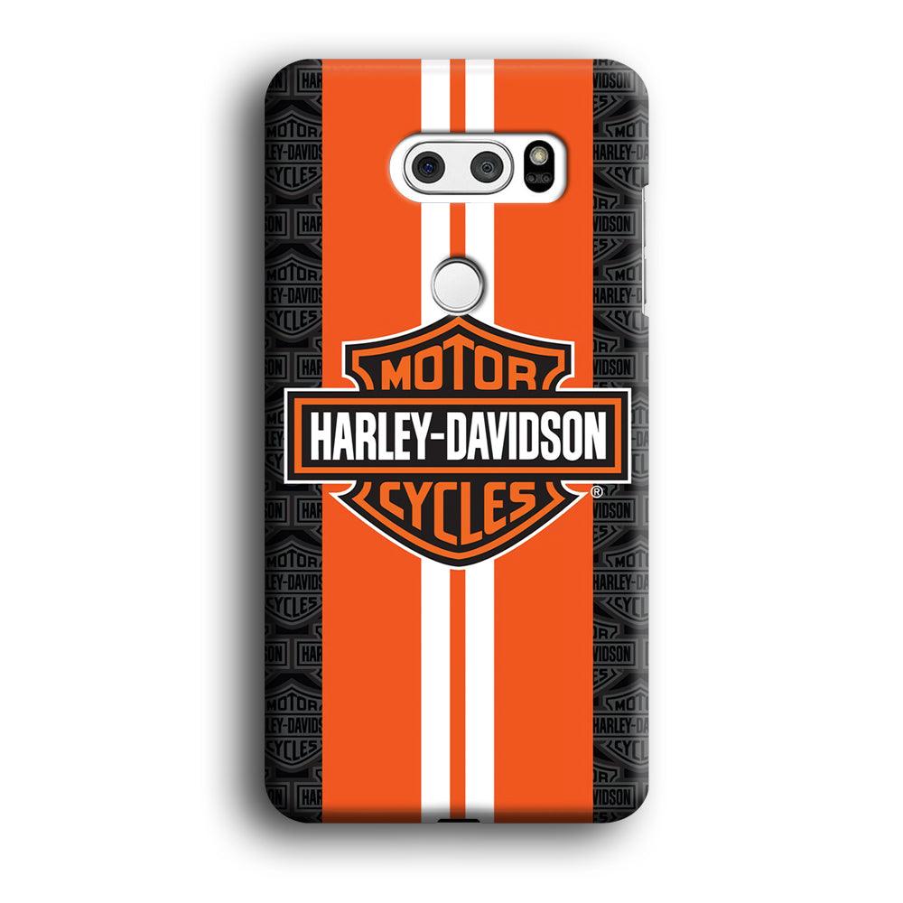 Harley Davidson White Striped Orange LG V30 3D Case-Xtracase