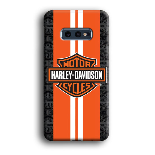 Harley Davidson White Striped Orange Samsung Galaxy S10E Case
