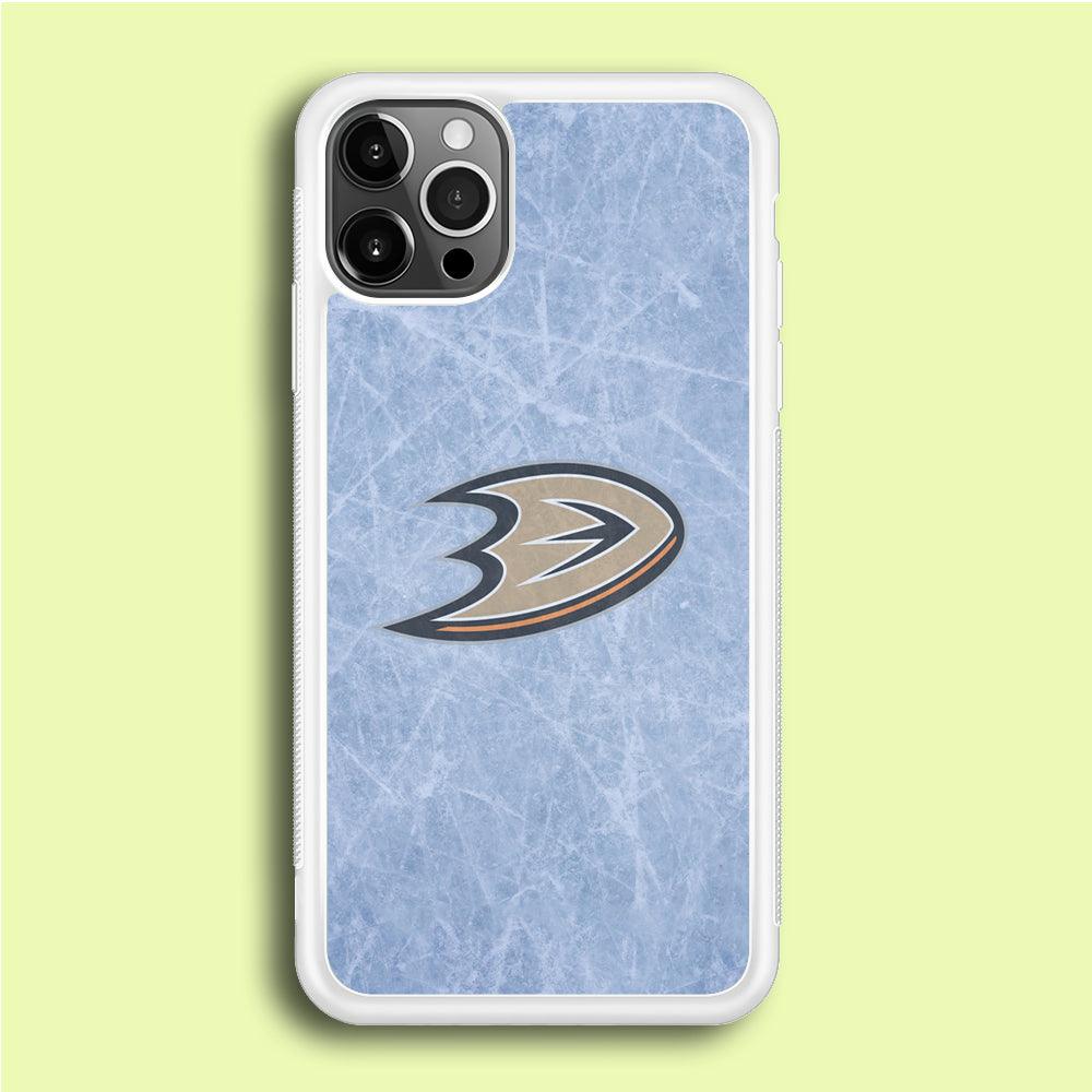 Hockey Anaheim Ducks NHL 001 iPhone 12 Pro Case-Rubber / White (2D Case)-Xtracase